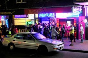 On location at Kings Cross, Sydney, for Underbelly: The Golden Mile