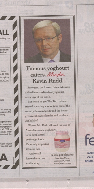 Kevin Rudd yoghurt Kevin Rudd yoghurt