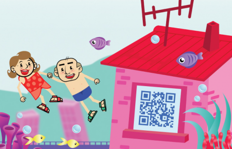 House QR code postcard campaign