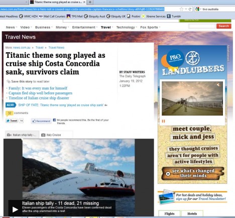 p&o cruise crash