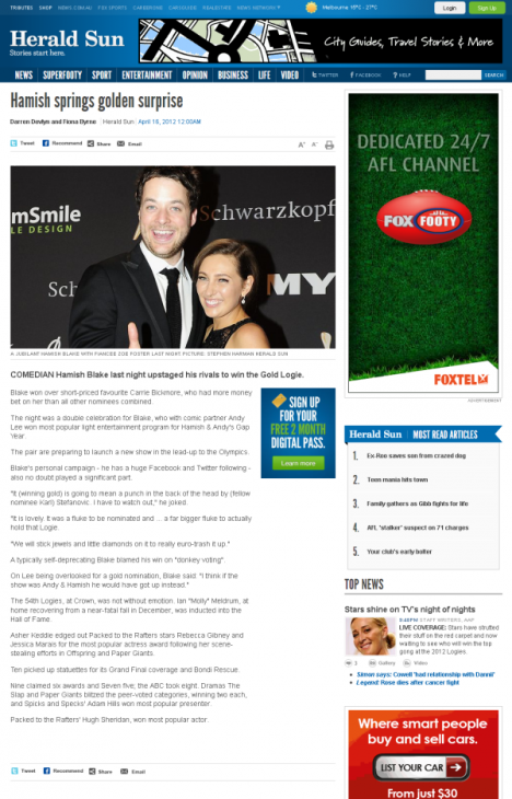 herald sun logies 2