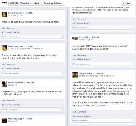 Taxi company complaints Facebook