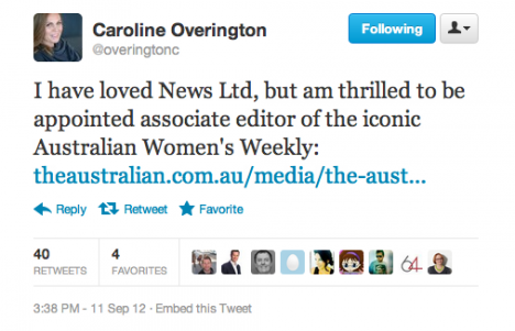 Caroline Overington TWitter