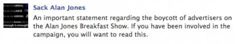 sack alan jones facebook