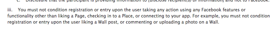 Facebook terms and conditions