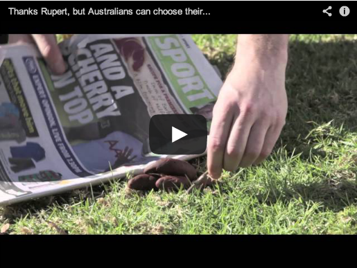 Get Up! launches ad attack on News Corp with paper used to dispose of dog excrement