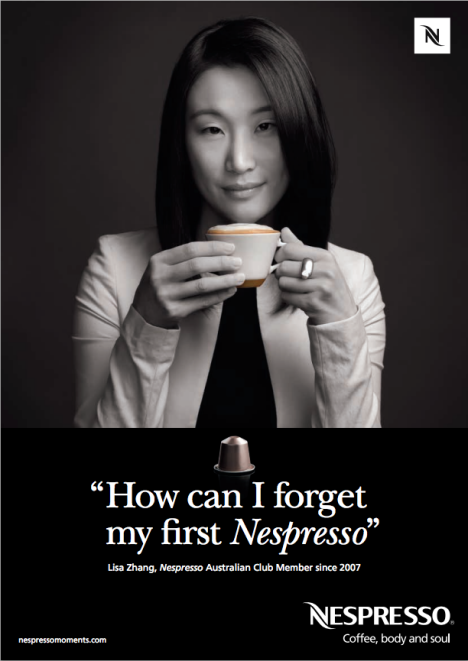 Nespresso print ad woman