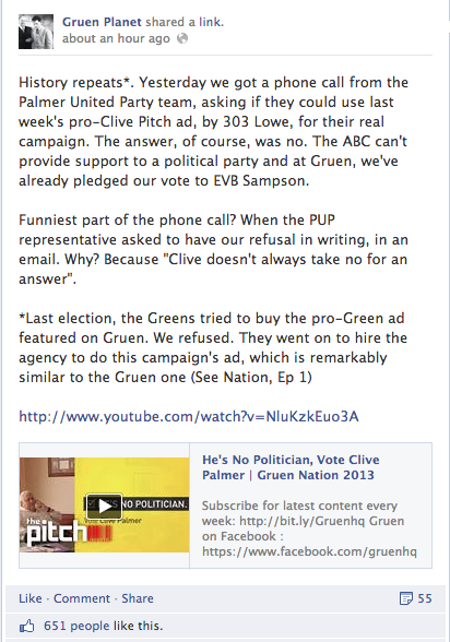 Gruen says no, Clive staffer: ‘Clive doesn’t always take no for an answer’