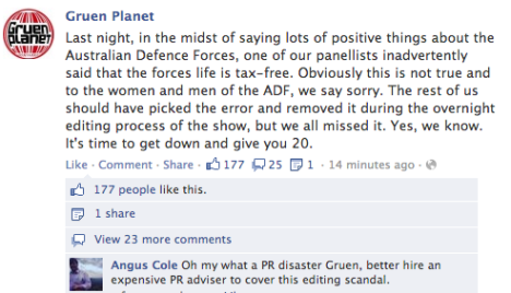 gruen apology