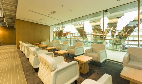 The Qantas lounge in Singapore