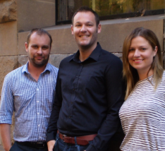 L-R Peter Hunter, Stewart Gurney, Erin Jakubans  
