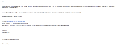 The original email from PPR. Click to enlarge. 