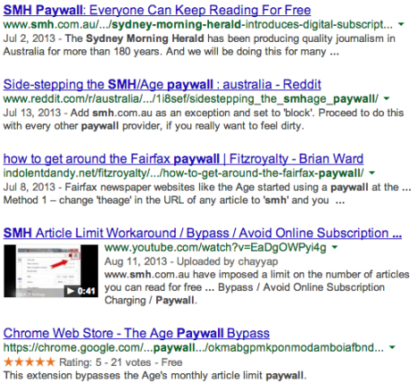 google smh paywall