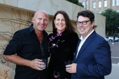 Valentine (right) with Matt Moran and Julia Morris