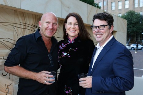 Valentine (right) with Matt Moran and Julia Morris