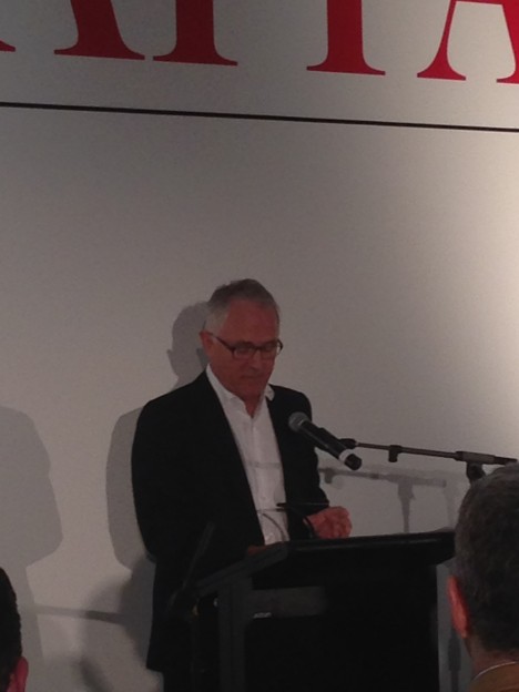 Turnbull delivering his speech on Friday