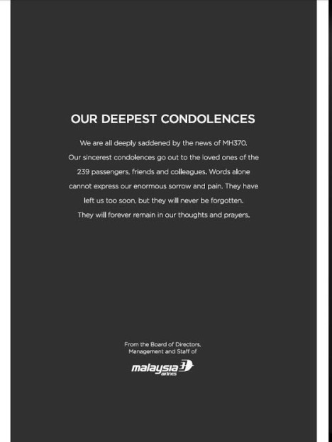 Malaysian Airlines ad