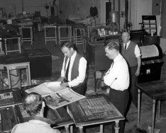 Rupert Murdoch checks pages of The Australian newspaper 15 July 1964