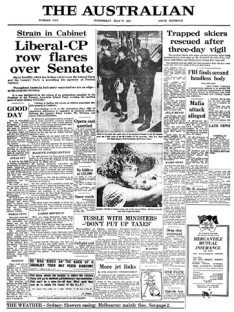 The Australian first edition front page
