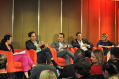Mindshare's Katie Rigg-Smith, Telstra's Adam Good, Mi9's Mark Britt, REA's Jonas Jaanimagi and Ten's Rebekah Horne.