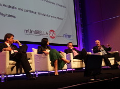 (l-r) Peter Zavec (Pac Mags), Nicole Sheffield (NewsLifeMedia), Matt Stanton (Bauer Media), Geoff Field (Publishers Australia)
