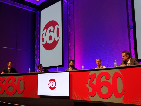 (l-r) Richard Lui (CNN), Hal Crawford (Ninemsn), Keith Hernandez (Buzzfeed), Kate Torney (ABC News), Martin Clark (Mail Online)