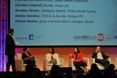 Annalise Brown, managing director, Porter Novelli Sydney, Caroline Catterall, founder, Keep Left , Andrea Kerekes, CEO and co-founder, access PR, and Patrick Baume, group communications manager, iSentia