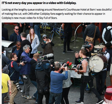 Daily Tele's Eliza Barr hovers top left