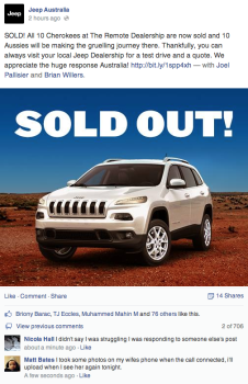 Jeep Australia competition screen shot