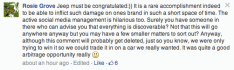 Rosie Grove Jeep Facebook comment competition