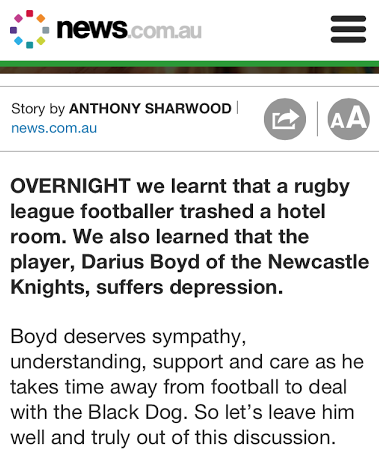 darius boyd news.com.au screen shot having cake