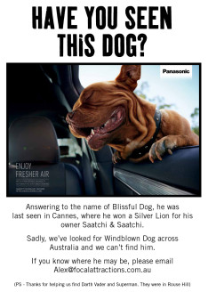 have you seen this dog panasonic cannes blissful dog poster