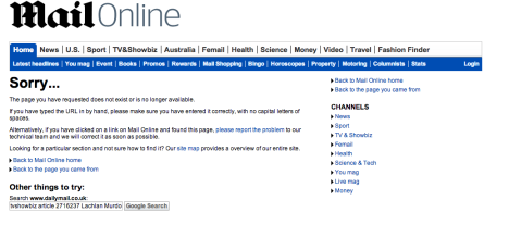 daily mail redirect page