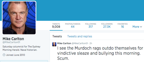 Mike Carlton scum tweet