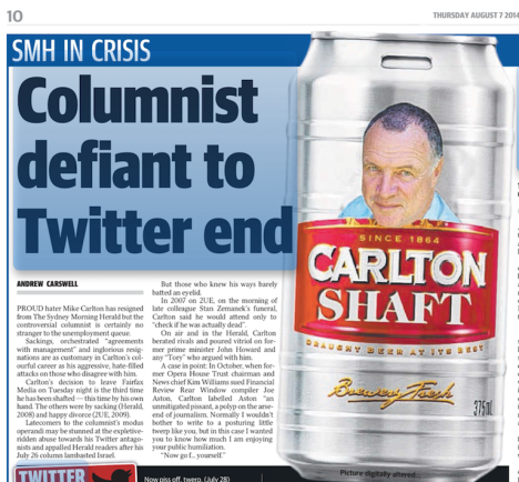 Mike Carlton cartoon The Tele