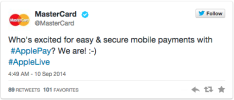 Mastercard Apple Tweet