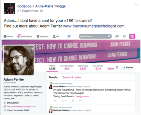 Twigge adam ferrier facebook post