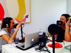 Swan and Dimond recording the podcast