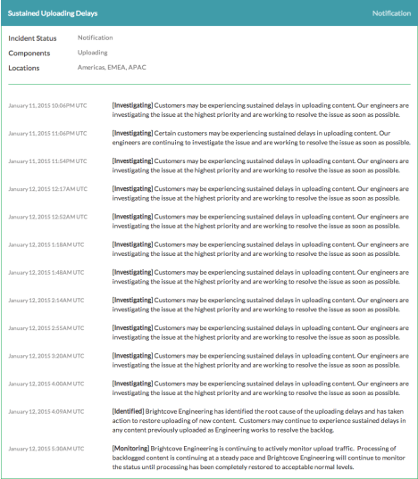 brightcove video outage screen shot