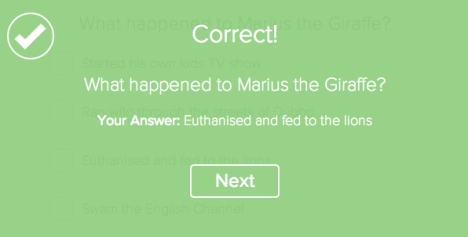 giraffe lions west quiz