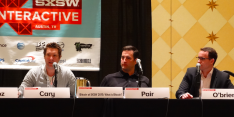 (l-r) Nic Cary, Blockchain; Stephen Pair, ; Will O'brien, 