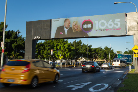 Kyle & Jackie O _April Fools_ Billboard entry to Sydney Domestic Airport
