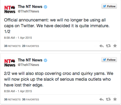 The NT News April fools