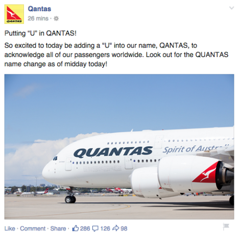 Qantas april fools