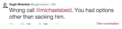 Hugh Riminton McIntyre Tweets