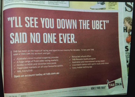 TAB attack on UBET