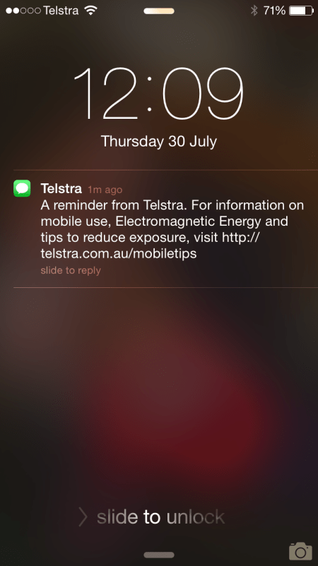 A terrifying text from Telstra