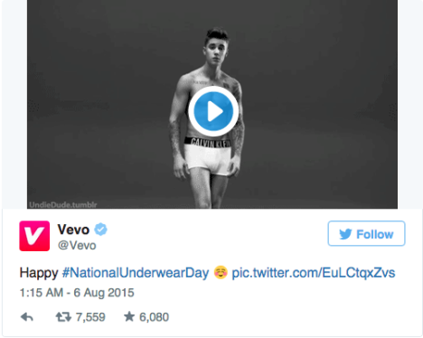 vevo underwear day tweet