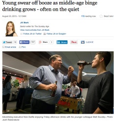 How the SMh portrayed Swofte drinkign with younger colleage