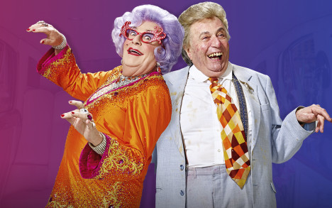 Barrie Humphries as his alter egos Dame Edna and Sir Les
